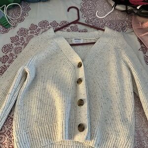 Old Navy Women's Speckled Cream Cardigan